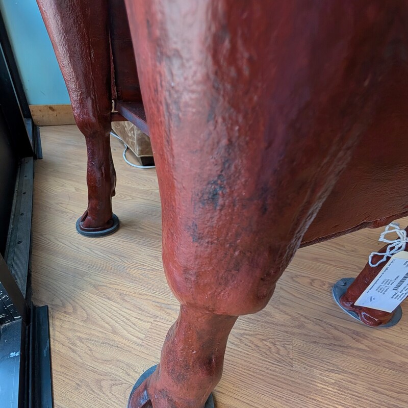 Cast Iron Cows Leg Table, Red
25w x 20d x 22h
GlassTop 28w x 24d
