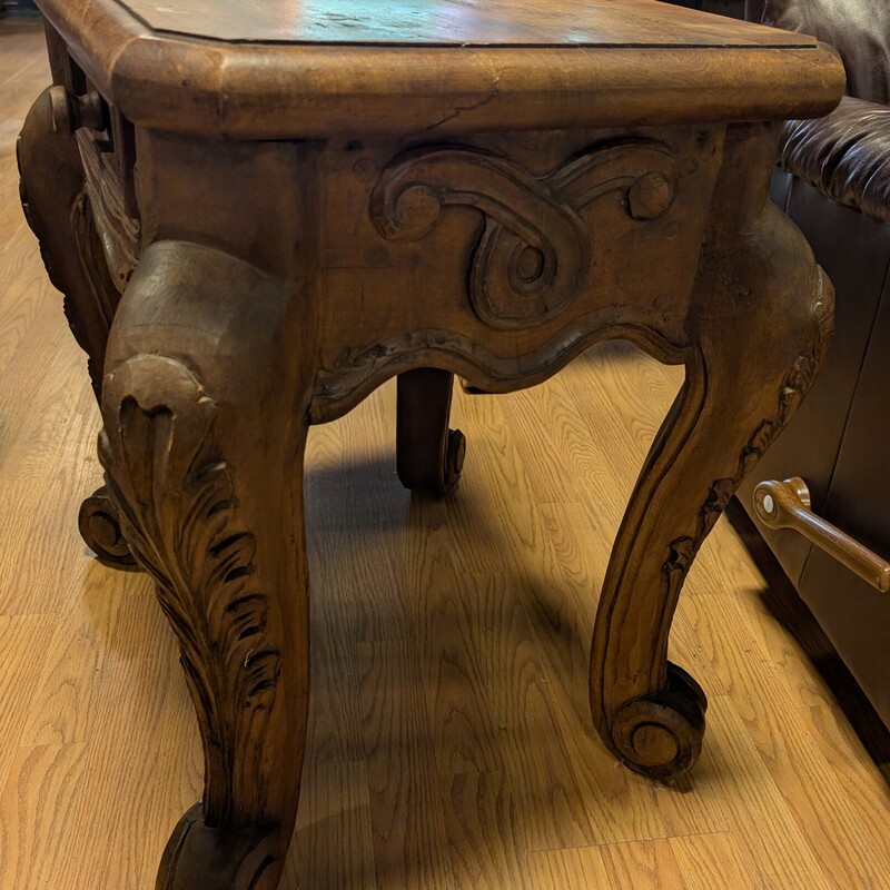 Carved Side Table, Heavy!, Drawer
24 x 20 x 26h