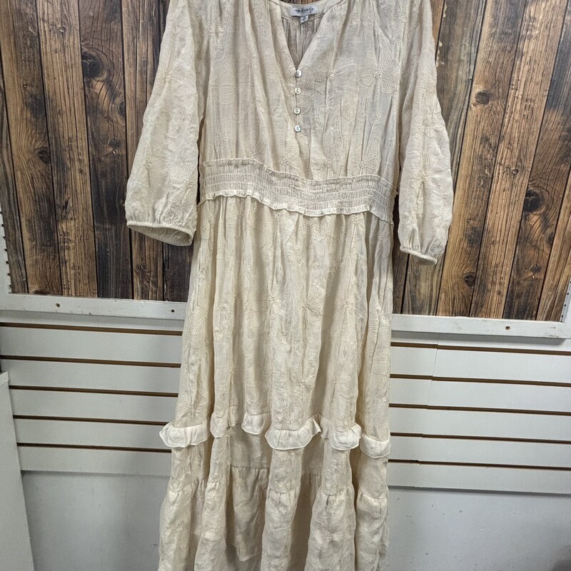 NWT Cream Ruffle Dress