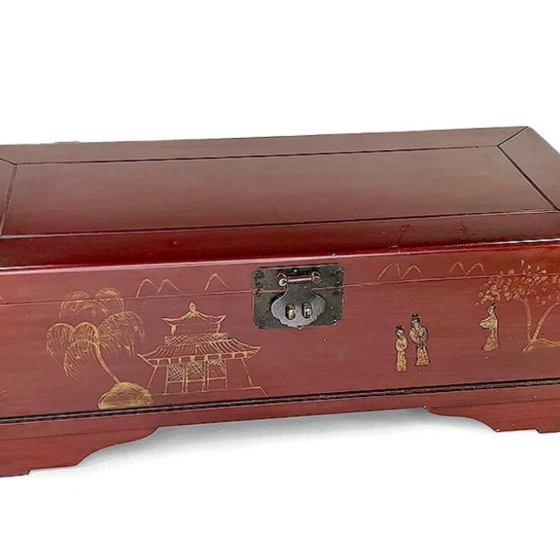 Bombay Mahjongg Set in Box<br />
Red Gold Size: 20.5 x 9 x 7H<br />
All pieces included