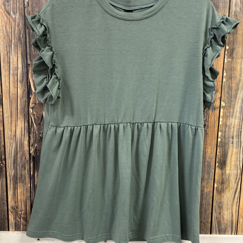 Green Ruffle Sleeve Top, Size: S