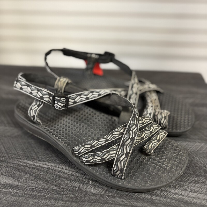Black Aztec Strap Sandals