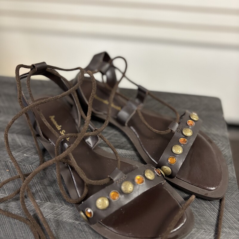 Leather Amanda Smith Gladiator Sandals, Size: 6.5