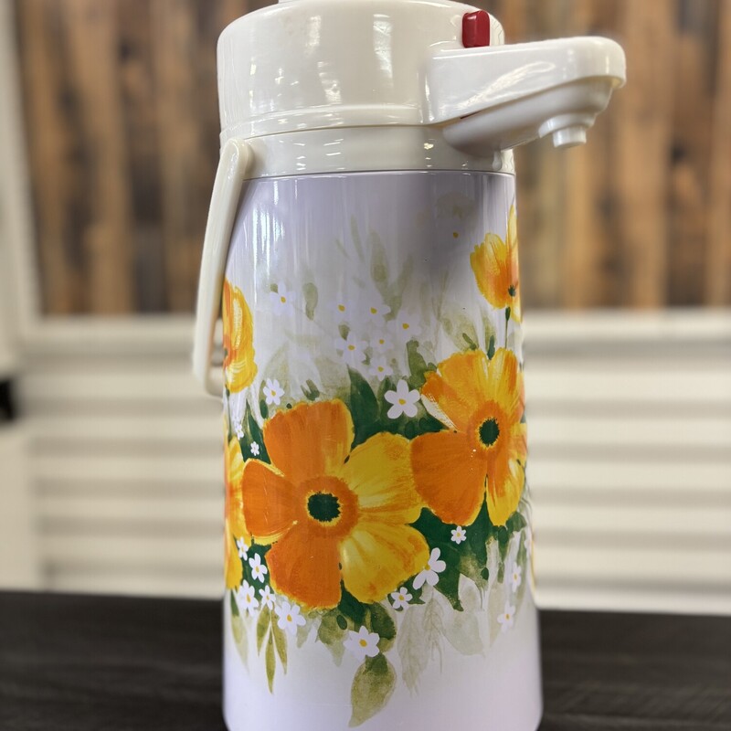 Vintage Floral Pump Pot, Size: 15 In Tall