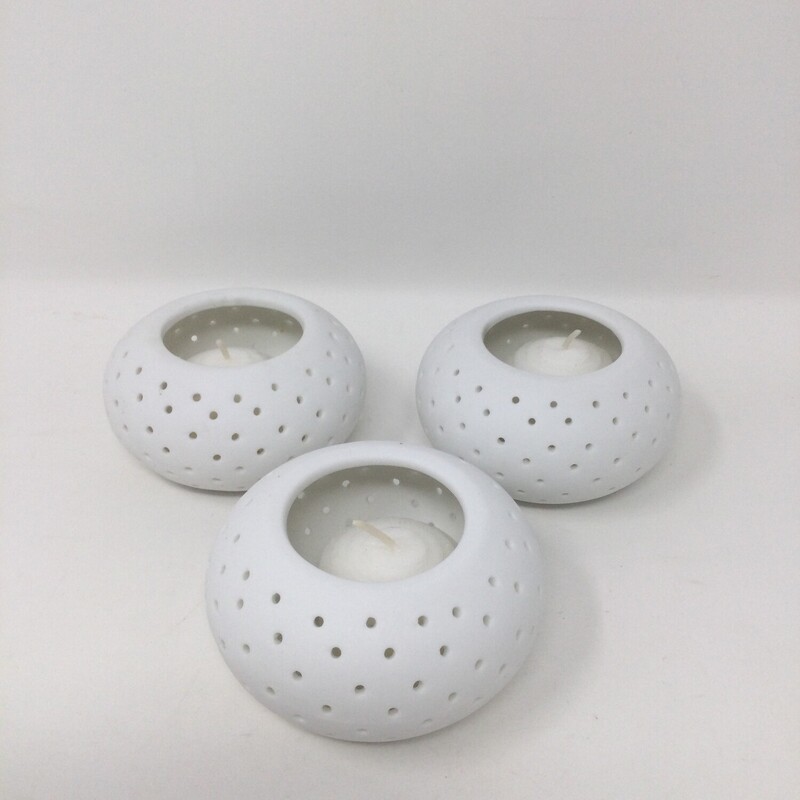 Tealight Candle Holder Trio,
White,
Size: Set Of 3