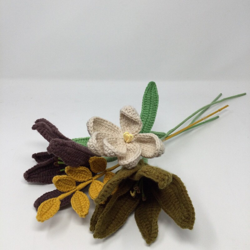 Knit Bouquet,
Green/Gold/Brown