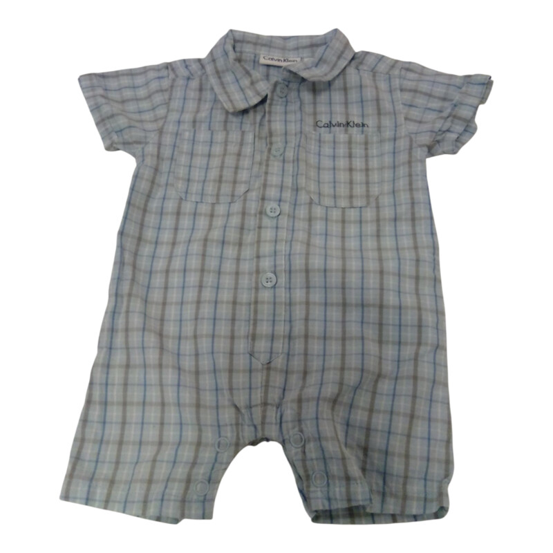 Romper: Blue/Plaid
