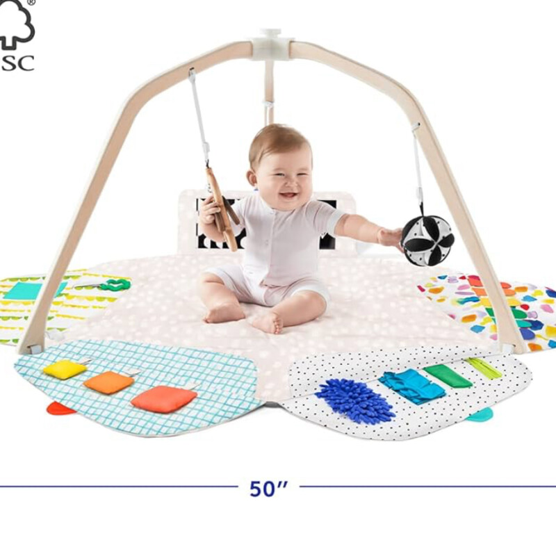 Lovevery Play Gym, White, Size: 0M+<br />
Give your child the best possible start with our Parent's Choice award-winning Play Gym. Designed to grow with your child from newborn to toddler, this play mat provides stage-based activities that engage them throughout their first year.<br />
<br />
Features<br />
Grows with your child from age 0+ months for playtime with purpose<br />
5 Developmental Zones with activities that foster exploration and growth<br />
5 detachable activity toys, 3 sets of cards<br />
Play Guide with stage-based tips and activities developed by expert<br />
The double-sided Play Space Cover transforms from a high-contrast color side for babies into a cozy play fort for toddlers