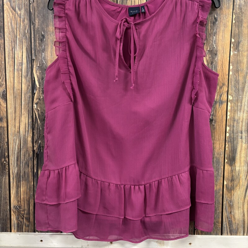 Maroon Ruffle Sleeve Tank