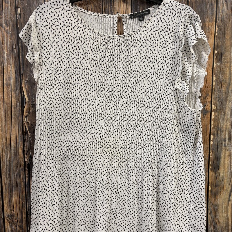 Black White Flowy Top, Size: L