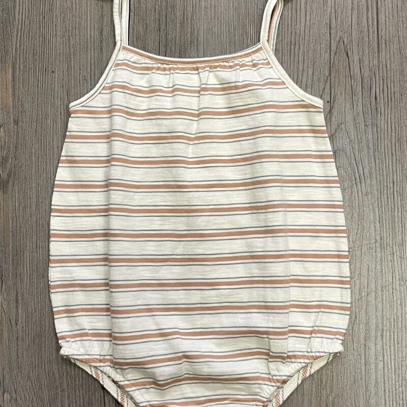 Rylee + Cru Nala Romper Grape fruit, Striped,
 Size: 6-12M
NEW