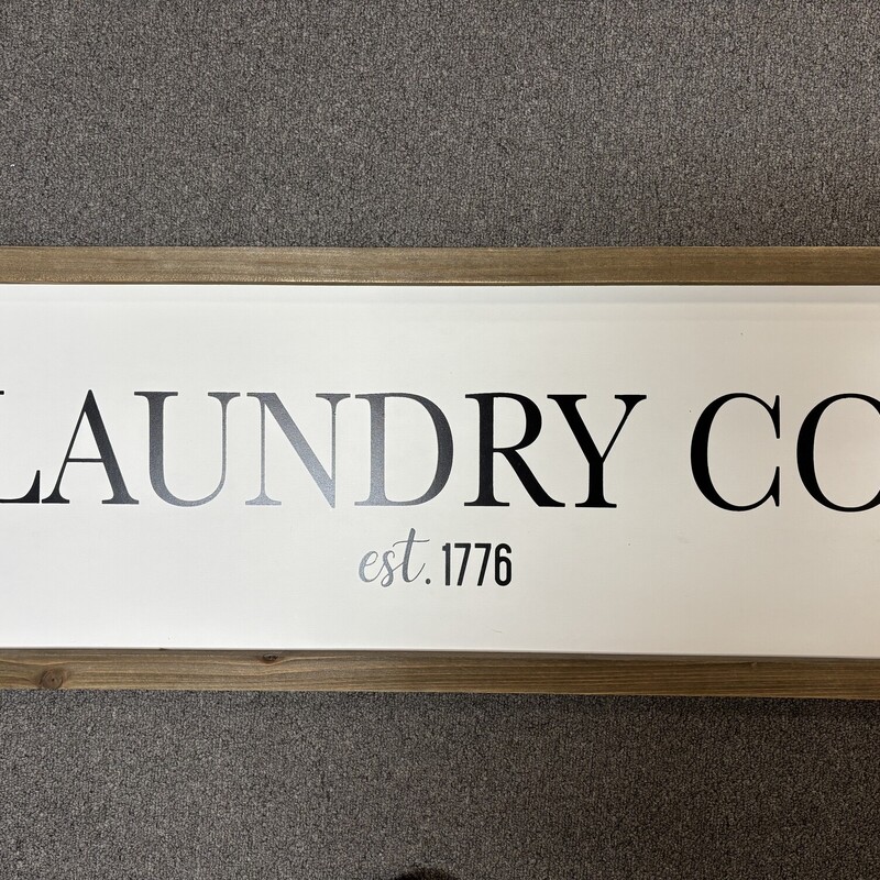White Laundry Sign, Size: 36x14 In