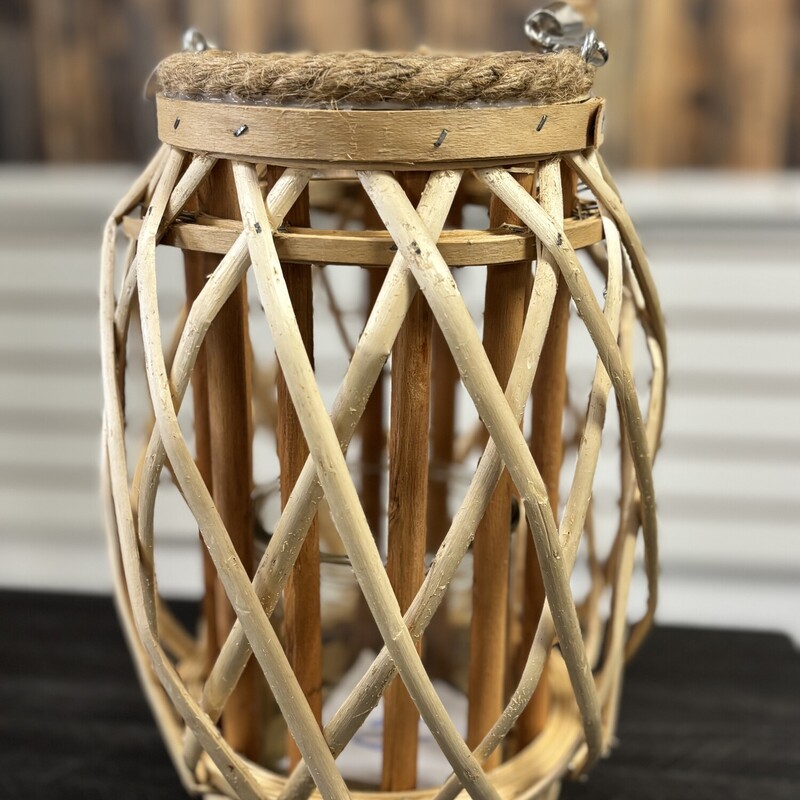 Wicker Lantern, Size: 6x11 In