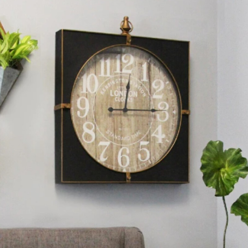 Stratton Jordan Wall Clock
Black White Tan
Size: 20x22H