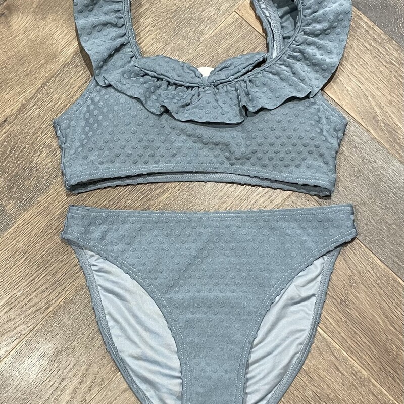 Rylee + Cru Giana Bikini, Grey, Size: 12Y