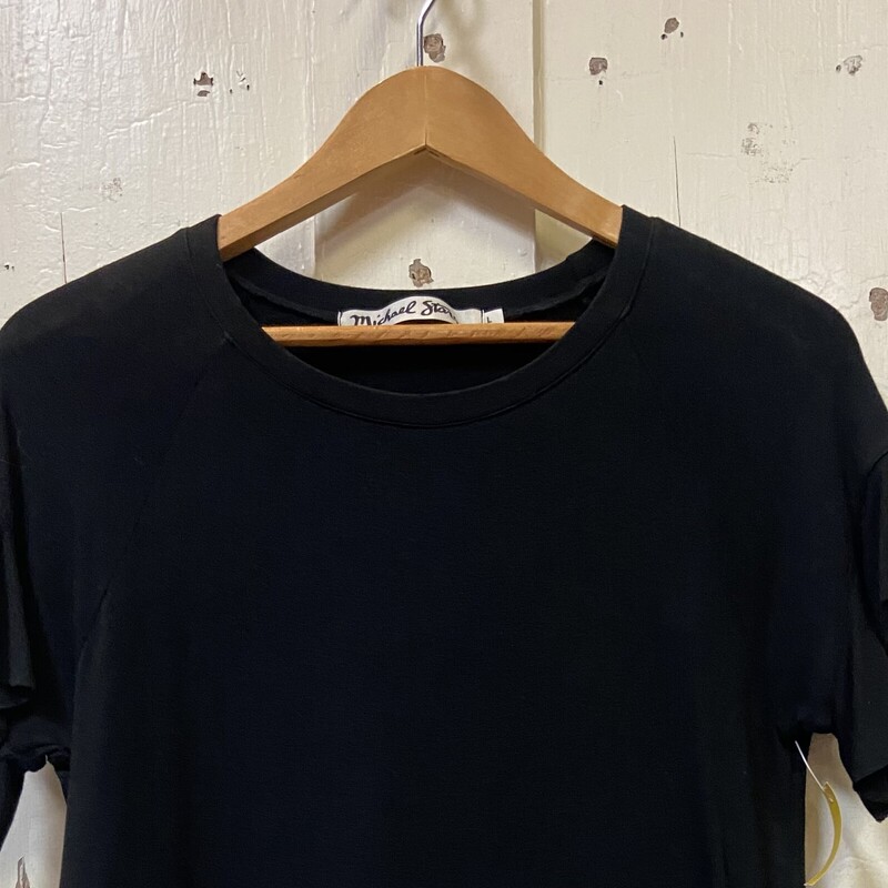 Blk Rffle Slv Tee