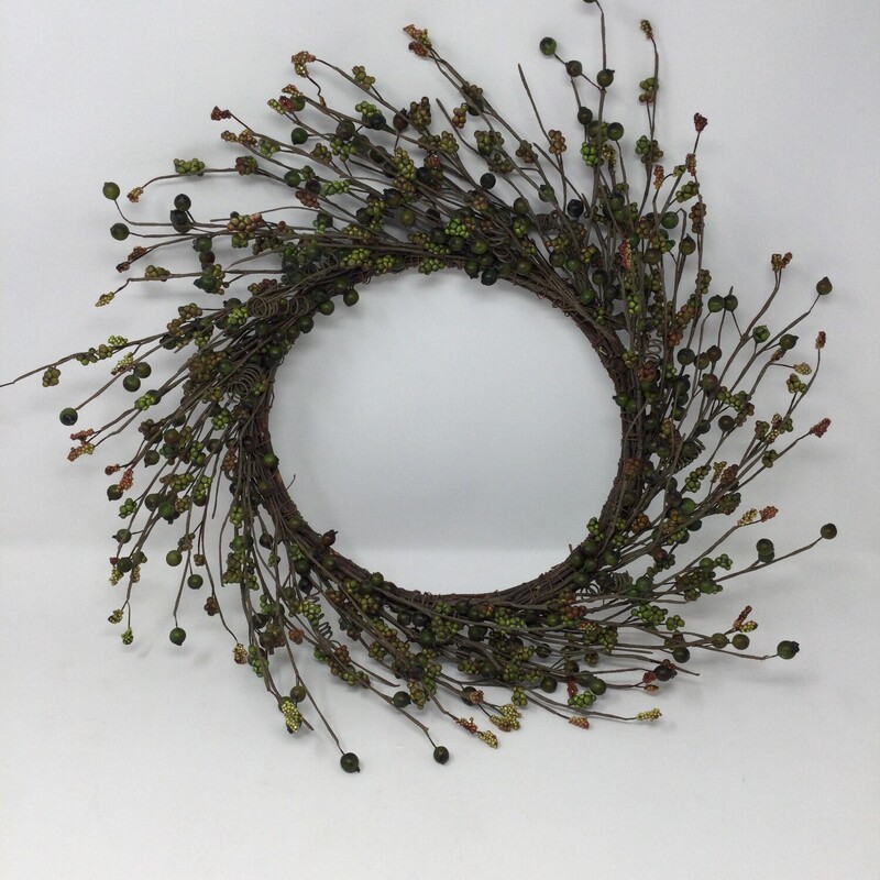 Berry Wreath,
Green/Brown,
Size: 16 In