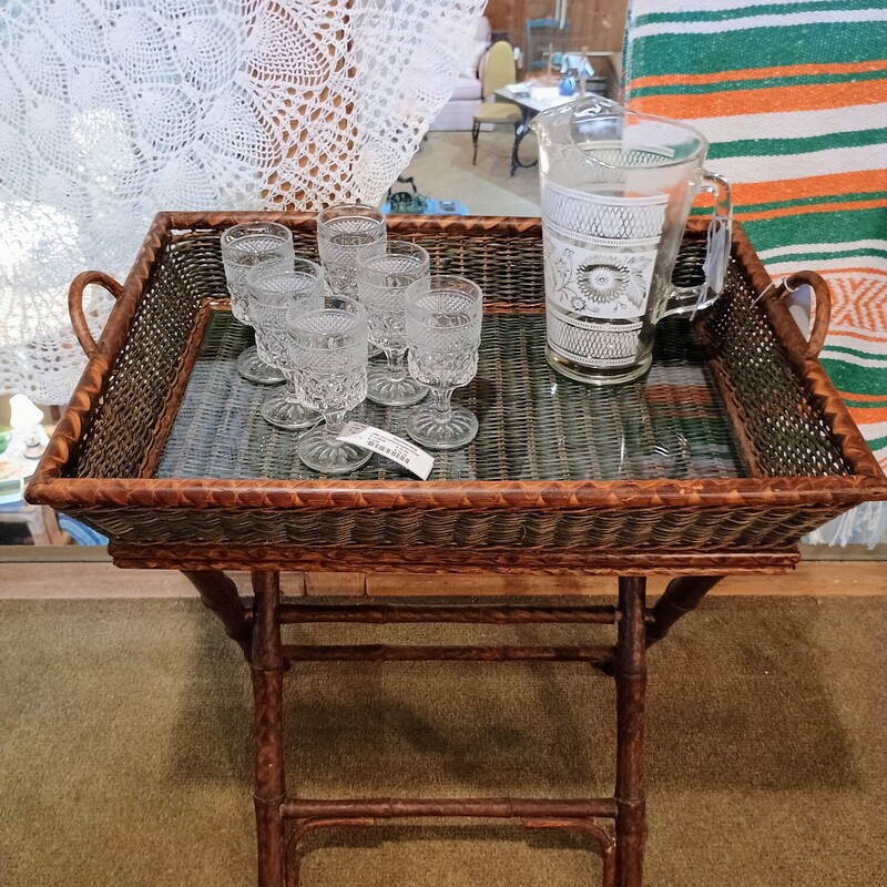 Vtg Butler Tray On Stand