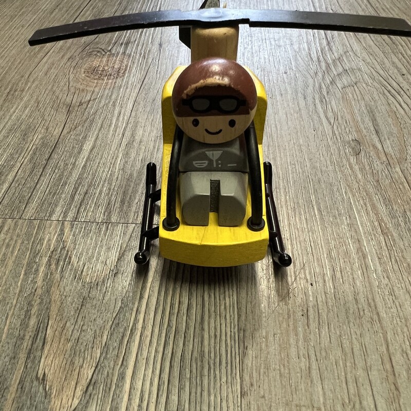 Plan City Wooden Helicopt, Yellow, Size: 3Y