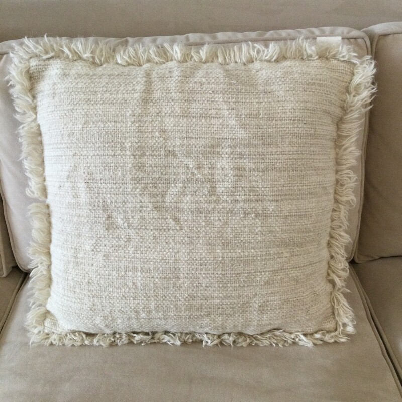 Wool & Linen Toss Cushion,
Cream/Beige,
Size: 19 X 19 In