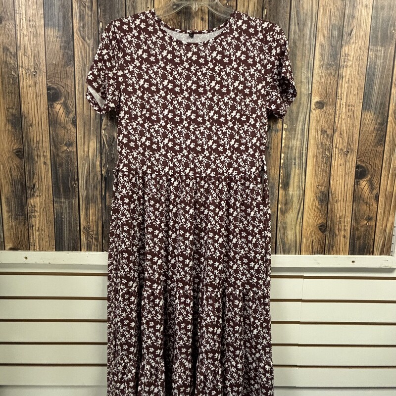 Brown Floral Dress, Size: L