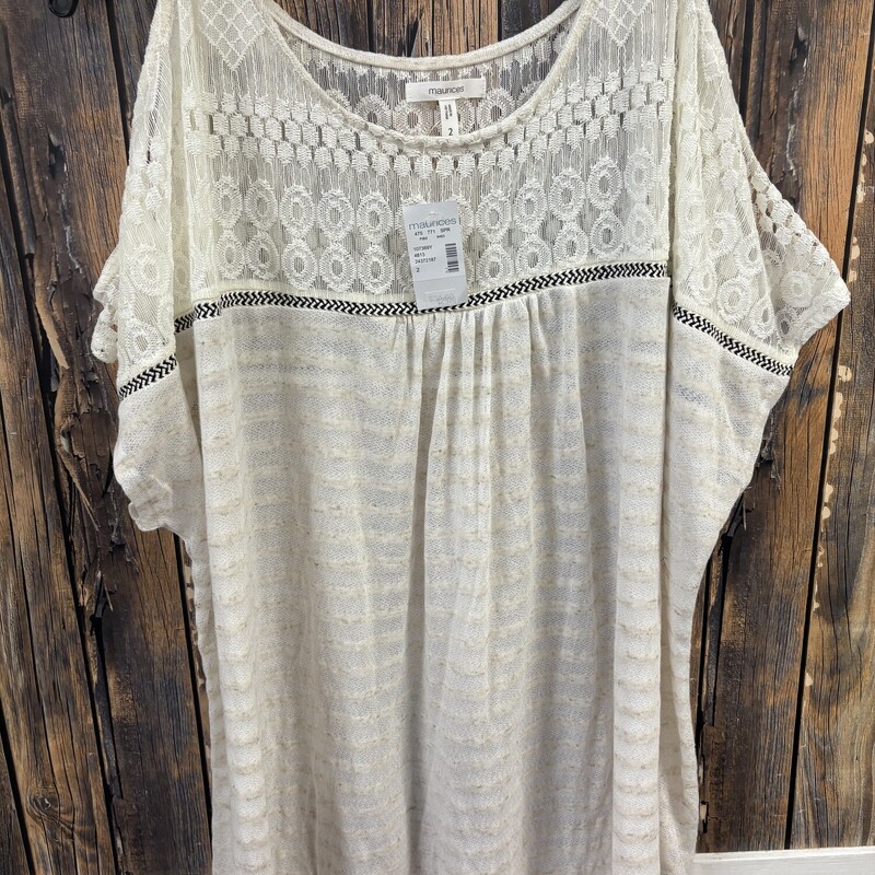 Nwt Maurices Cream Shirt, Size: 2
