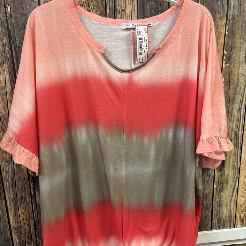 Peach/tan Tye Shirt, Size: 2xl