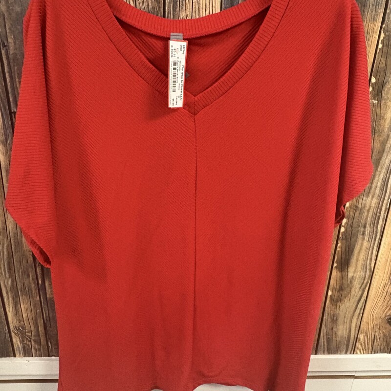 Red V Neck Shirt, Size: Xl