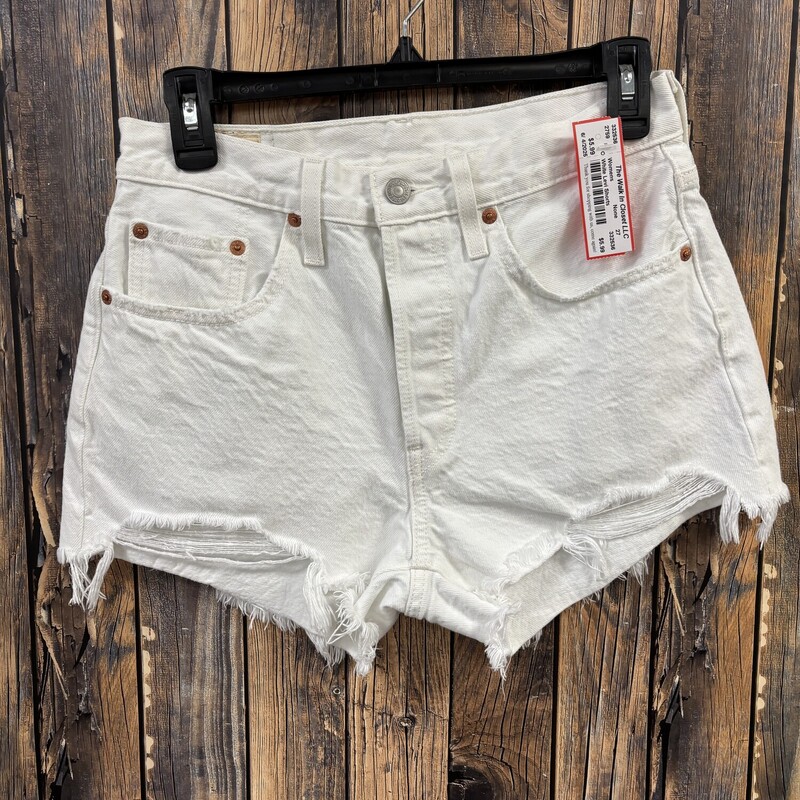 White Levi Shorts