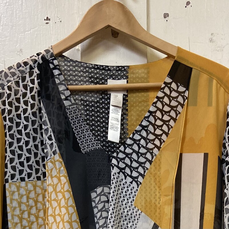 Y/Bk/W Pat Shr Blouse