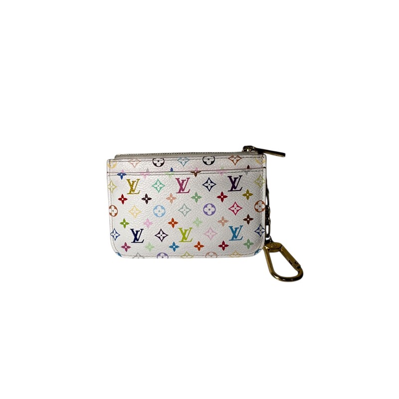 Louis Vuitton x  Murakami White Monogram Zip Pouch<br />
<br />
Date Code:CA2112<br />
<br />
Dimensions: 5 L x 3 H inches<br />
<br />
In very good condition. Some light scratching on hardware and some minor marks on the zipper.<br />
<br />
Does not come with original dust bag or box.