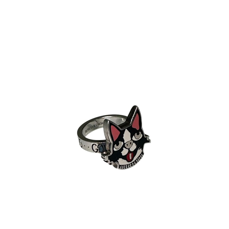 Gucci Bosco & Orso Boston Terrier Ring<br />
<br />
Size: 16 approx US 7<br />
<br />
Light scratching to the ring.<br />
<br />
Does not come with the original dust bag or box.