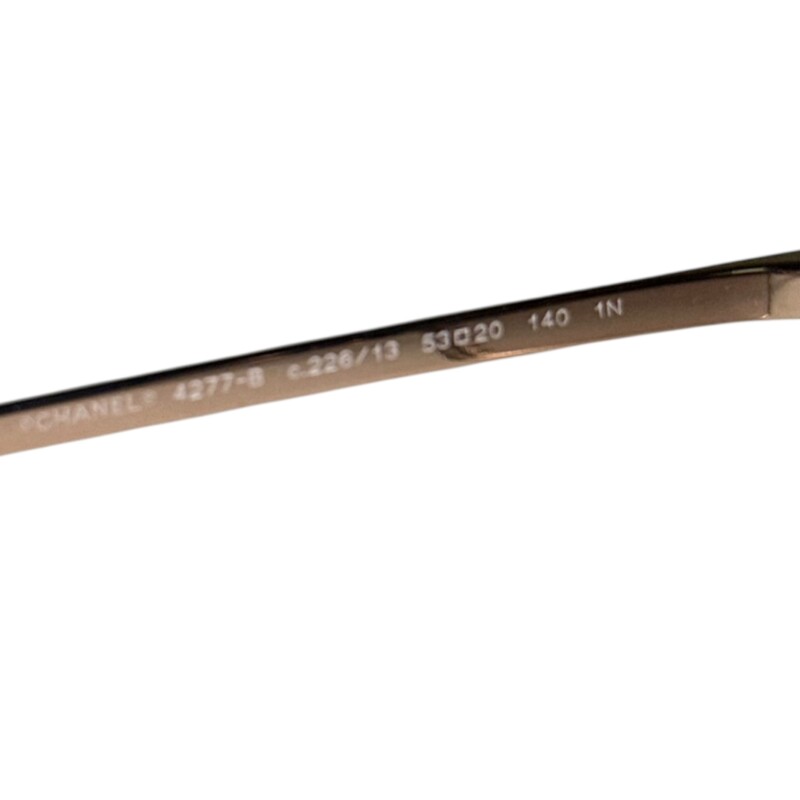 Chanel  Square Crystal Sunglasses<br />
<br />
Style Code:4277-B<br />
<br />
In very good condition. Some scratching on the lenses and hardware.<br />
<br />
Does not come with original dust bag or box.