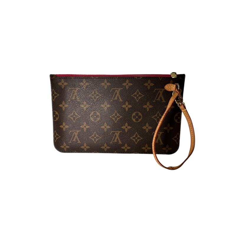 Louis Vuitton Pochette Monogram MM with Fushia Interior

Date Code: SD1109

Dimensions:
Length: 9.5 in
Height: 5.75 in
Width: 0.25 in
Drop: 5.5 in

In very good condition. Light wear to the hardware.

Does not come with the original dust bag or box.
