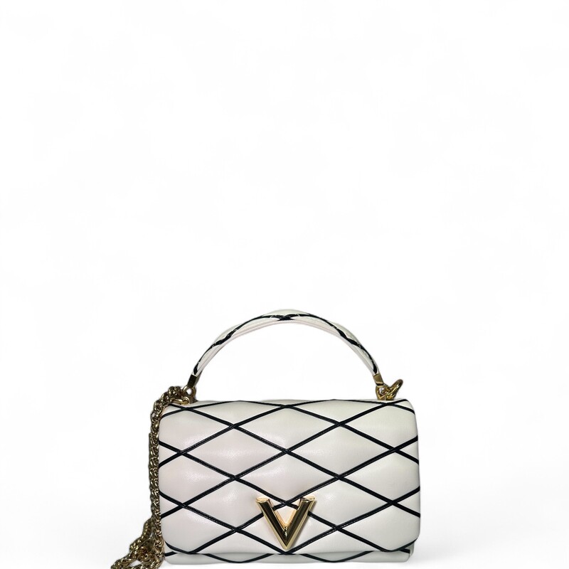 Louis Vuitton Malletage Top Handle GO-14MM<br />
<br />
Date Code: Chipped<br />
<br />
Dimensions:<br />
Base length: 9 in<br />
Height: 6.25 in<br />
Width: 3.75 in<br />
Drop: 4 in<br />
Drop: 22 in<br />
<br />
In very good condition. Light scratching to the hardware and corners.<br />
<br />
Comes with the original dust bag and box.