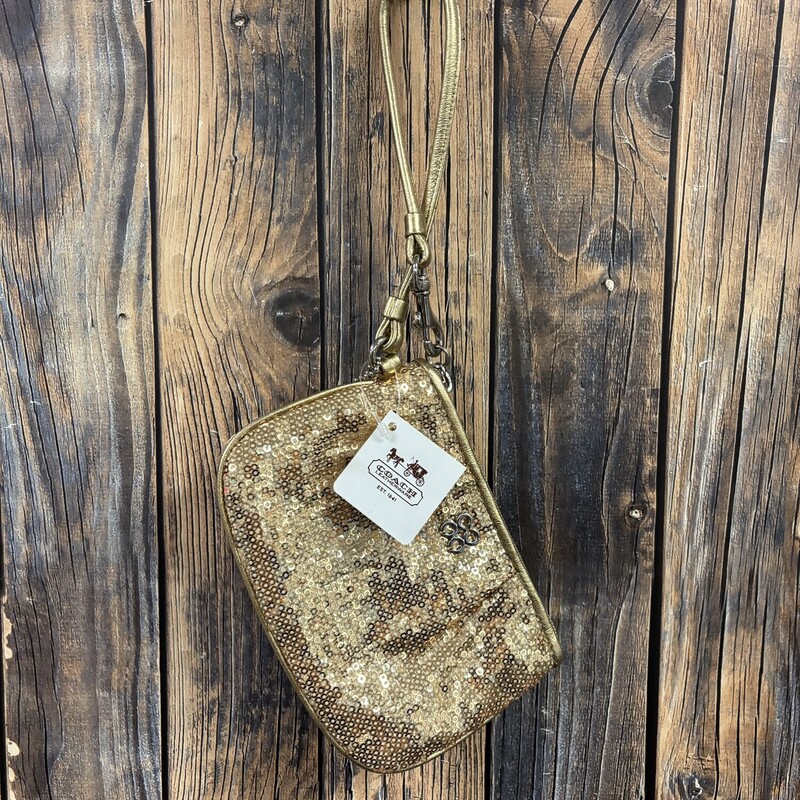 NWT Gold Coach Wristlet