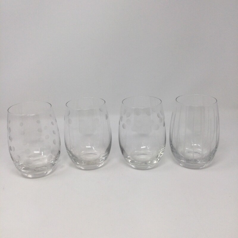 Set 4 MIKASA Cheers Stemless Glasses, Size: 5in