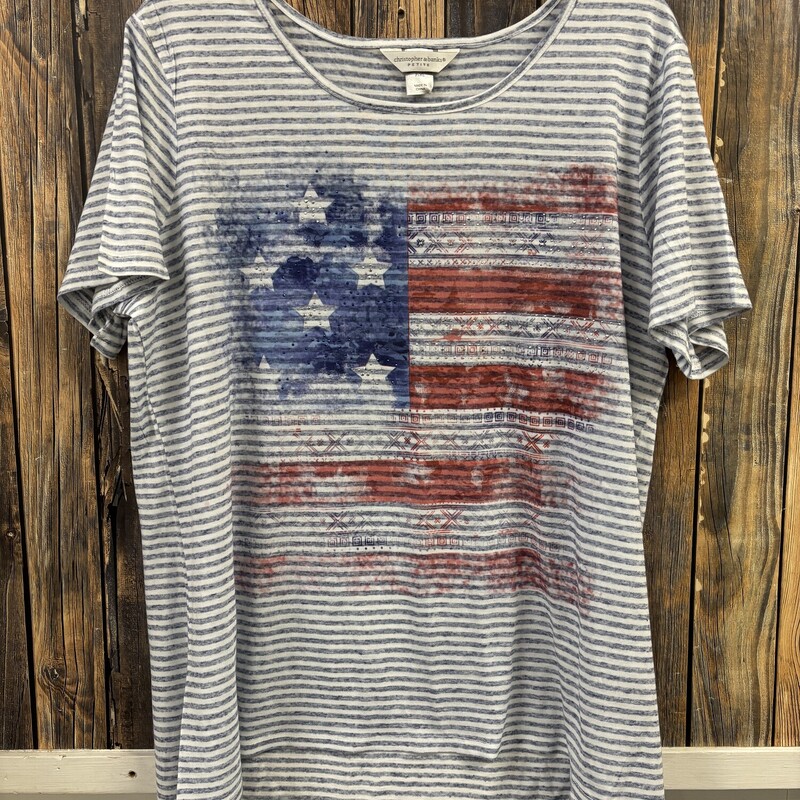 Striped Flag Top, Size: P XL