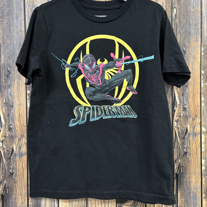 Black Spiderman Tee, Size: 6-7