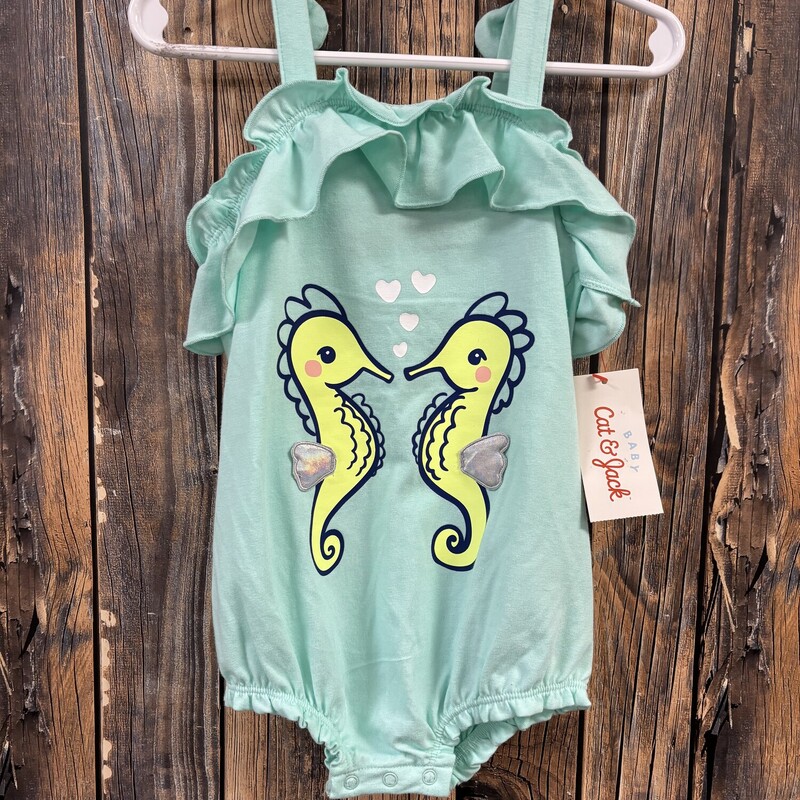 NWT Seahorse Onesie, Size: 18 M