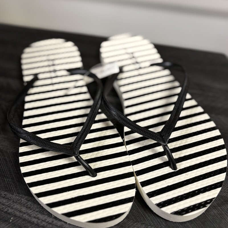 NWT Stripe Flip Flops, Size: 7