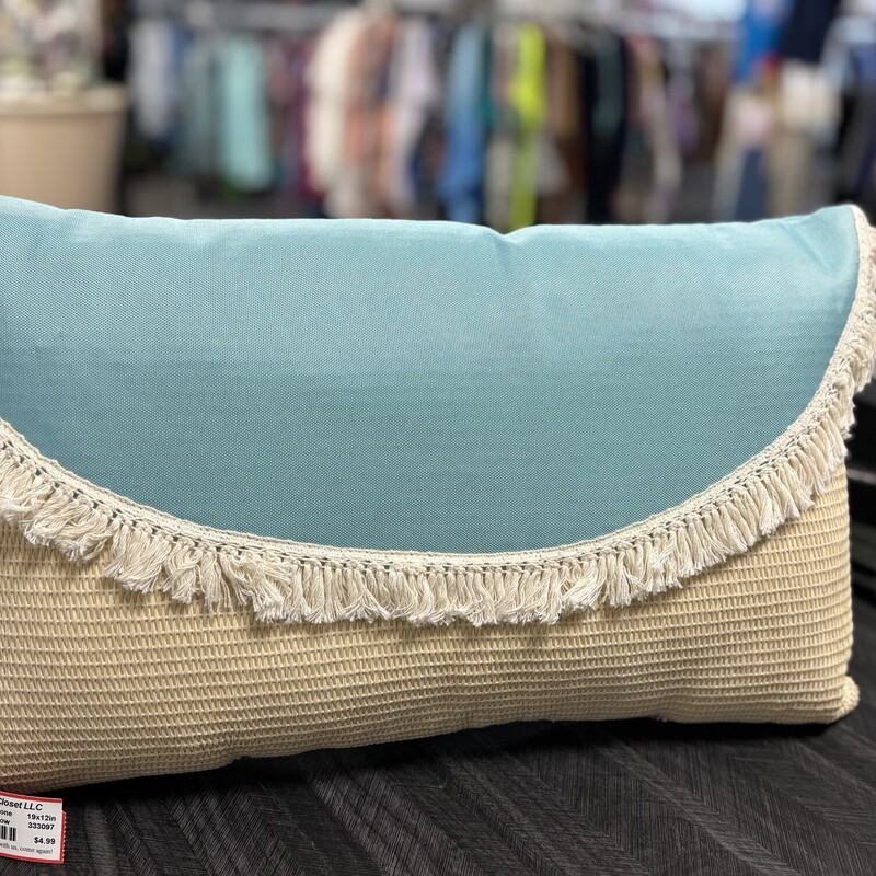 Robin Egg Blue Pillow, Size: 19x12in
