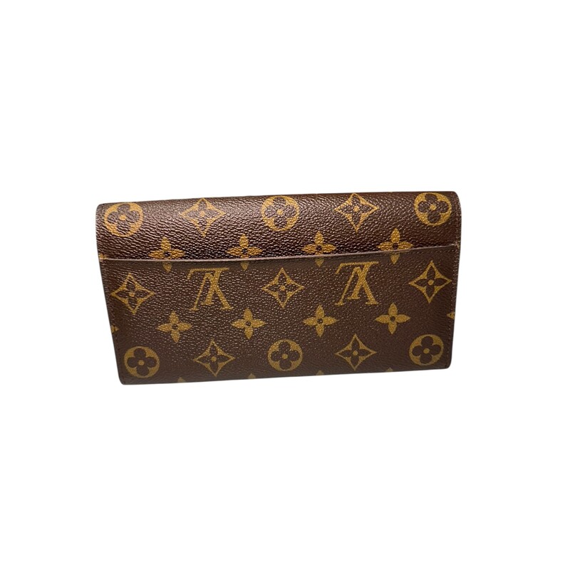 Louis Vuitton Sarah Monogram Wallet<br />
<br />
Date Code: Microchip<br />
<br />
Dimensions:<br />
<br />
Height: 4.5<br />
Width: 7.5<br />
Depth: 1<br />
<br />
In very good condition Some puckering on back pocket.<br />
<br />
Come with original dust bag. No box.