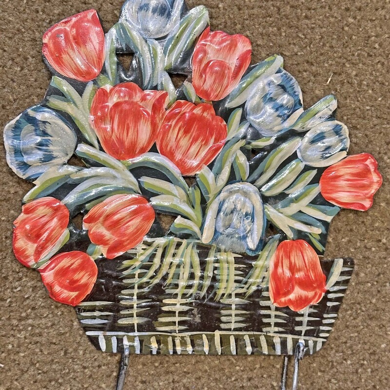 Tin Tulips Wall Hooks