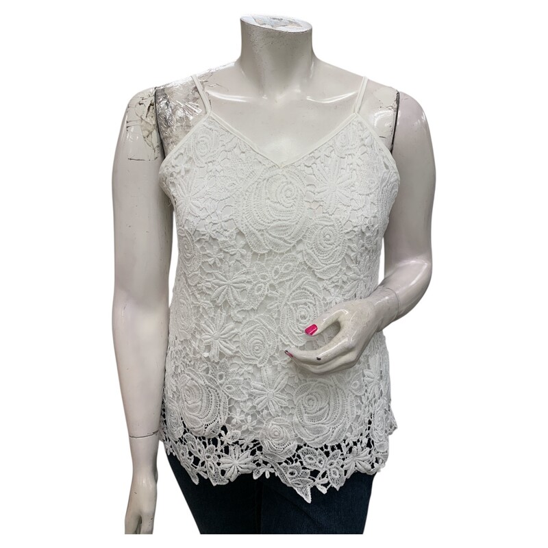 Lace, White, Size: L
