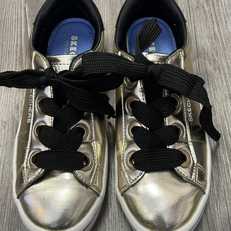 Skechers lace up shoes, Gold, Size: 3Y