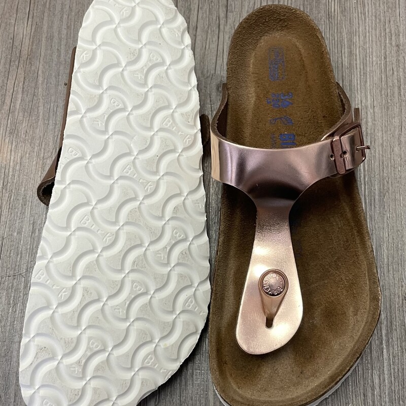 Birkenstock Gizeh Soft Footbed, Metallic Copper, Size: 5-5.5Y