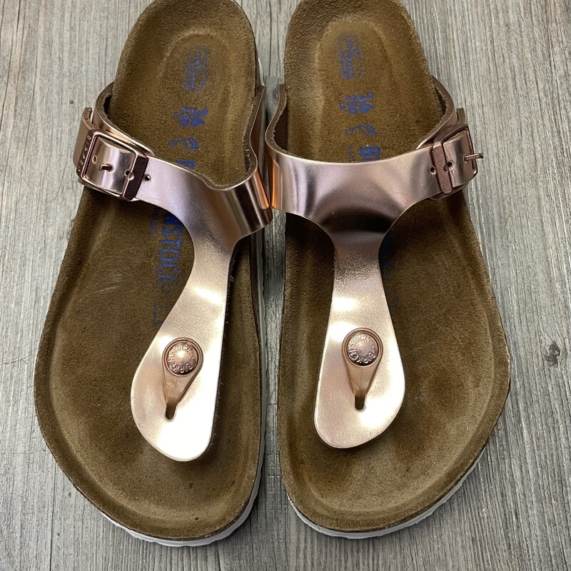 Birkenstock Gizeh Soft Footbed, Metallic Copper, Size: 5-5.5Y