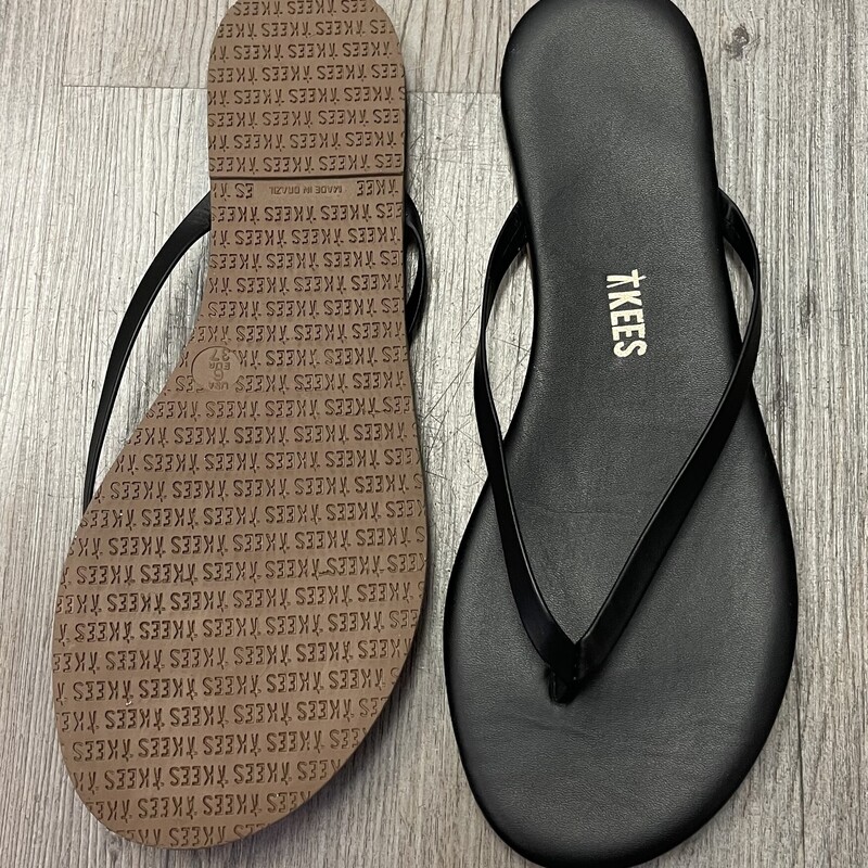 Tkees Flip Flop, Black, Size: 6Y Women