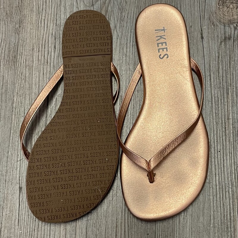 Tkees Flip Flop, Rosegold, Size: 3Y